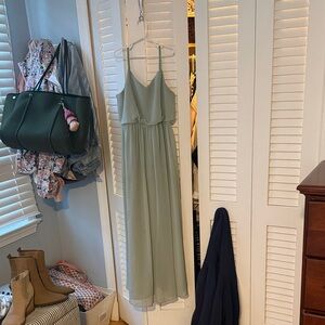 Azazie Sage Green Maxi Dress